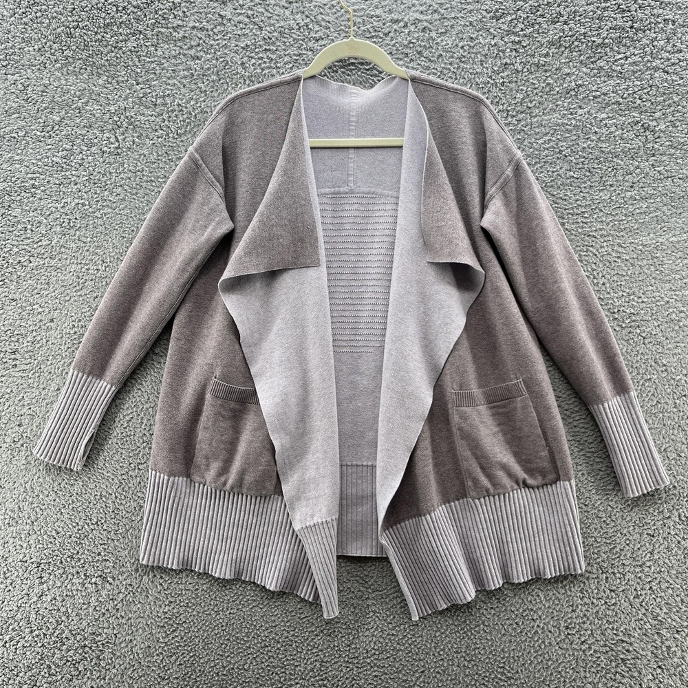 Lululemon Sweater Womens Large Lilac Still Lotus Wrap Reversible Drape Pockets